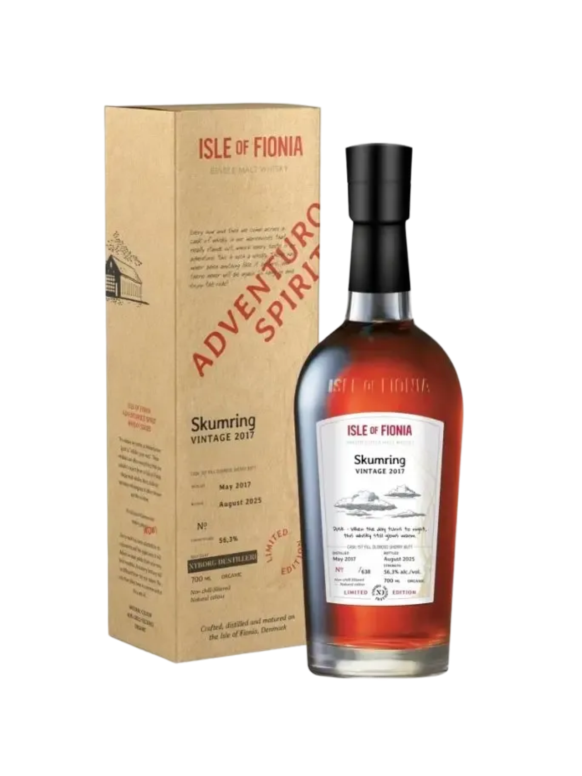 Isle of Fionia Skumring Vintage 2017 Single Malt Danish Whisky - flaska med presentask