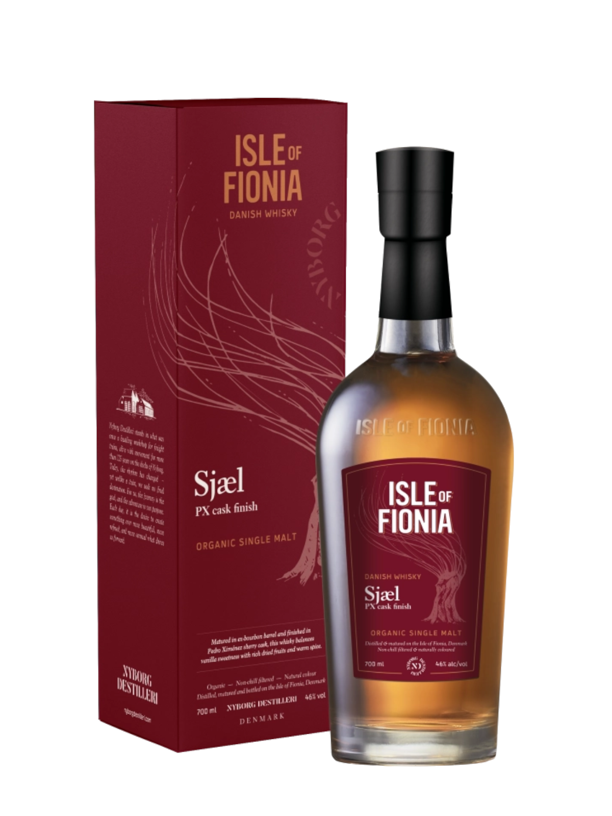 Isle of Fionia Sjæl Organic Single Malt Whisky - bottle with gift box