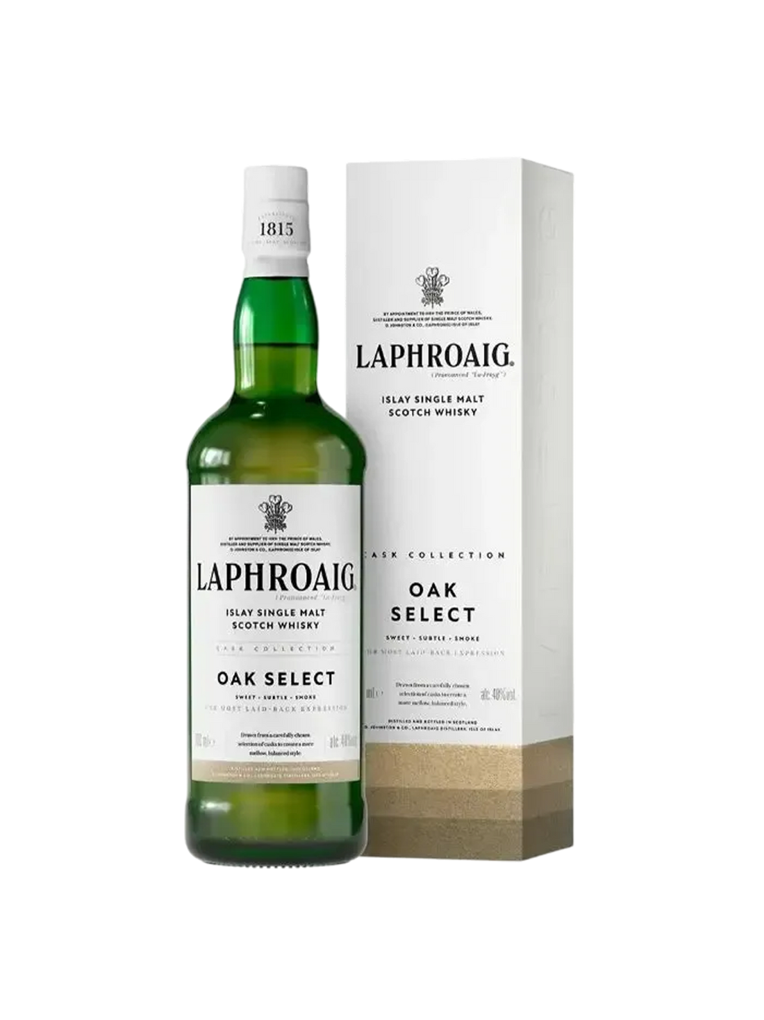 Laphroaig Oak Select Single Malt Scotch Whisky - flaske med gaveæske