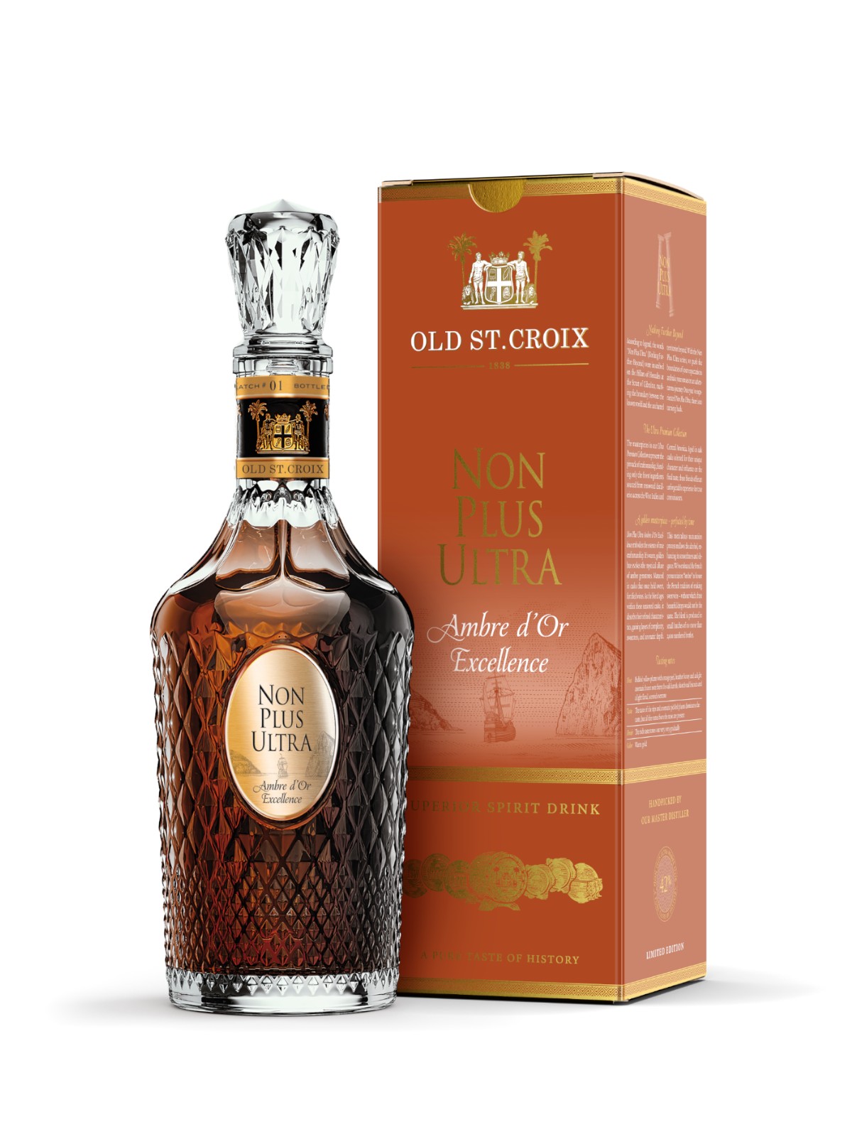 Old St. Croix Non Plus Ultra Ambre d'Or Excellence - flaska med presentask