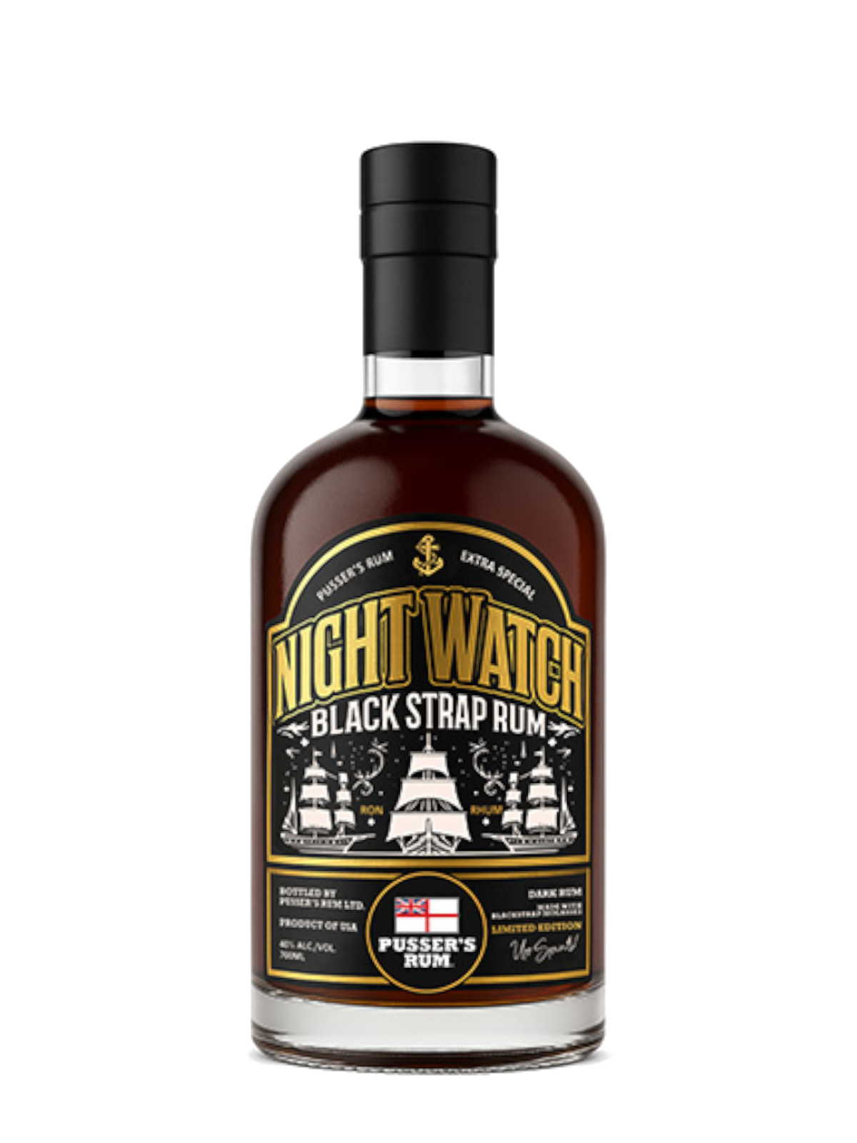 Pusser's Night Watch Black Strap Rum - flaske