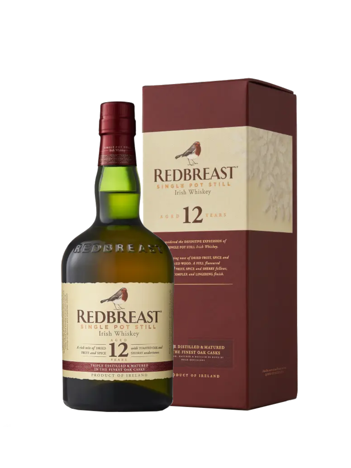 Redbreast 12 Years Old Irish Whiskey - flaska med presentask