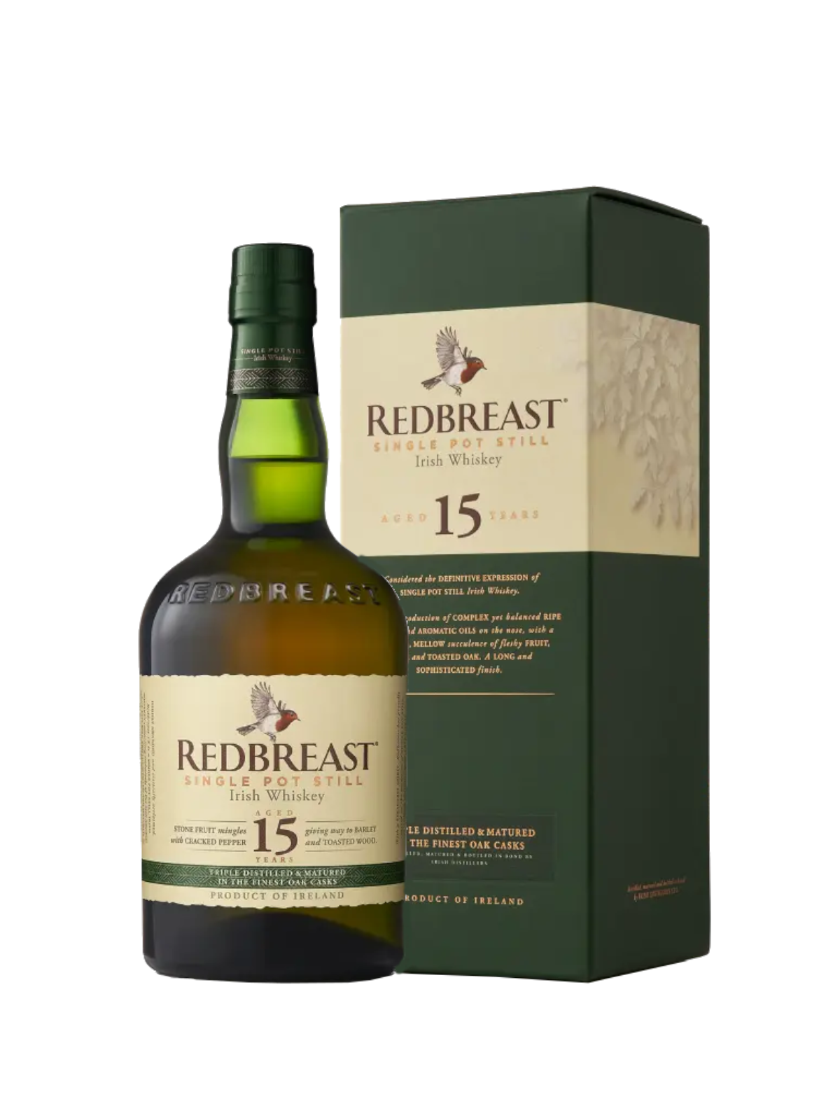 Redbreast 15 års Irish Whiskey - flaske med gaveæske