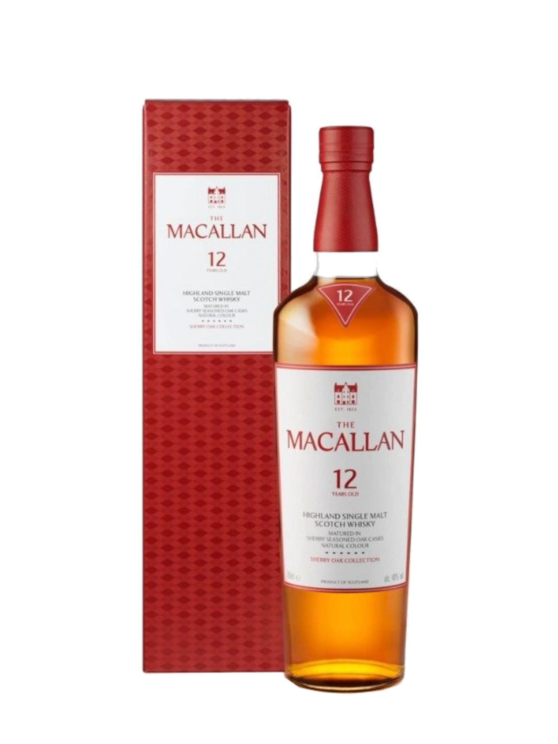 The Macallan 12 års Sherry Oak Single Malt Whisky - flaske med gaveæske