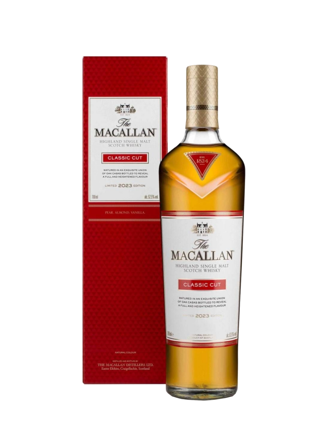 The Macallan Classic Cut 2023 Edition Single Malt Whisky - flaske med gaveæske