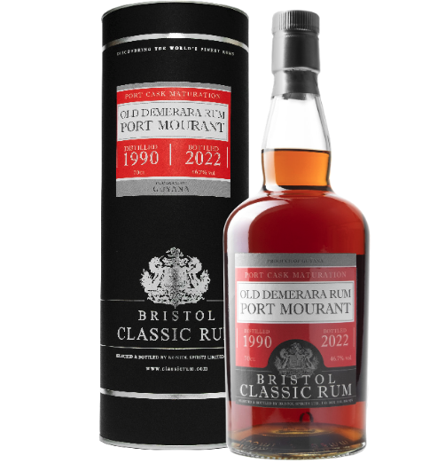 Bristol Classic Rum Old Demerara Rum Port Mourant 1990 32 Year Old - bottle with gift box