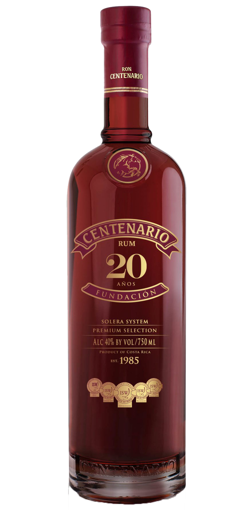 Ron Centenario 20 år Solera Fundación Rom - flaske