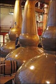 Close-up of a copper still at GlenDronach distillery