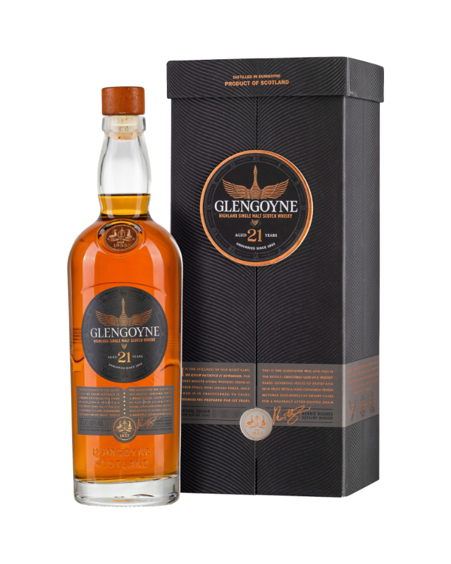 Glengoyne 21 års Single Malt Whisky - flaske med gaveæske