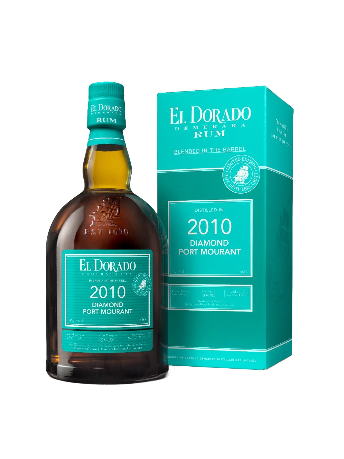El Dorado 2010 Diamond Port Mourant Blended in the Barrel Rum - bottle with gift box