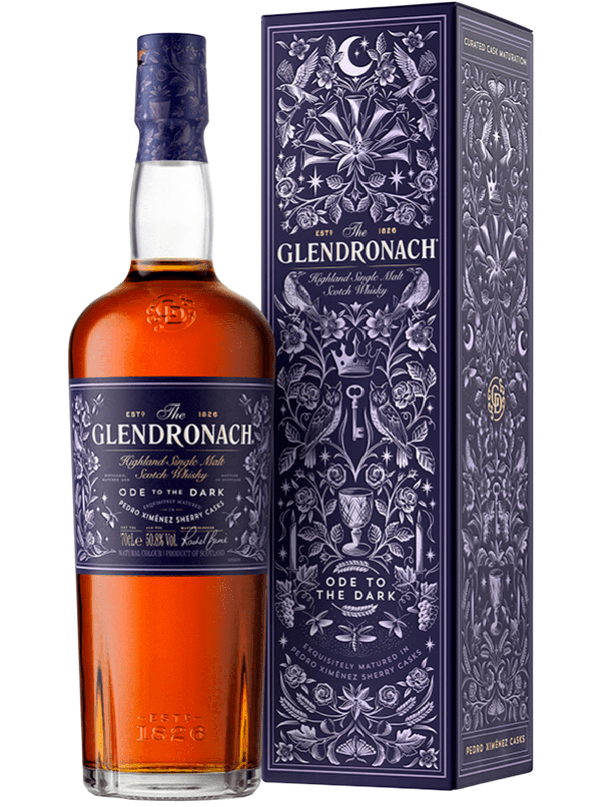 GlenDronach Ode to the Dark Single Malt Scotch Whisky - bottle with gift box
