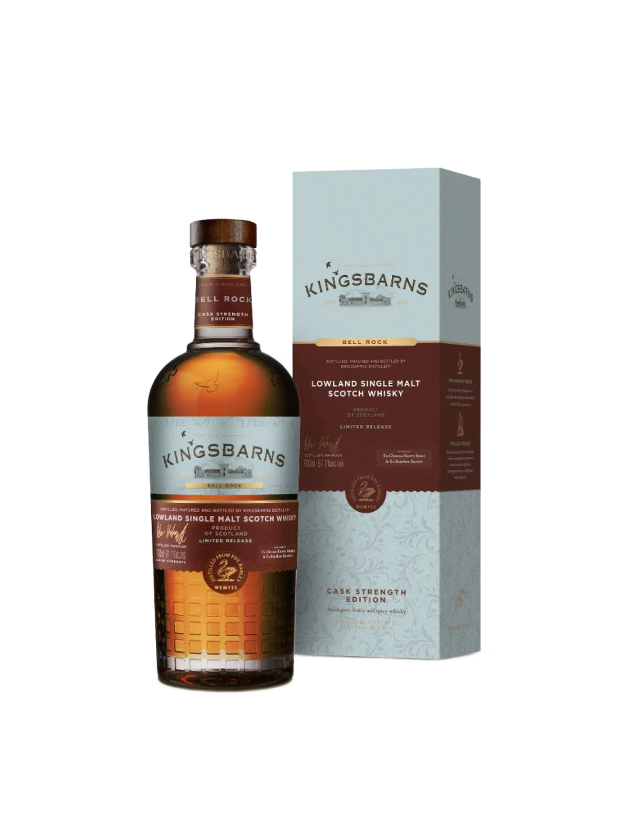 Kingsbarns Bell Rock Cask Strength 61.1% Single Malt Whisky - bottle with gift box