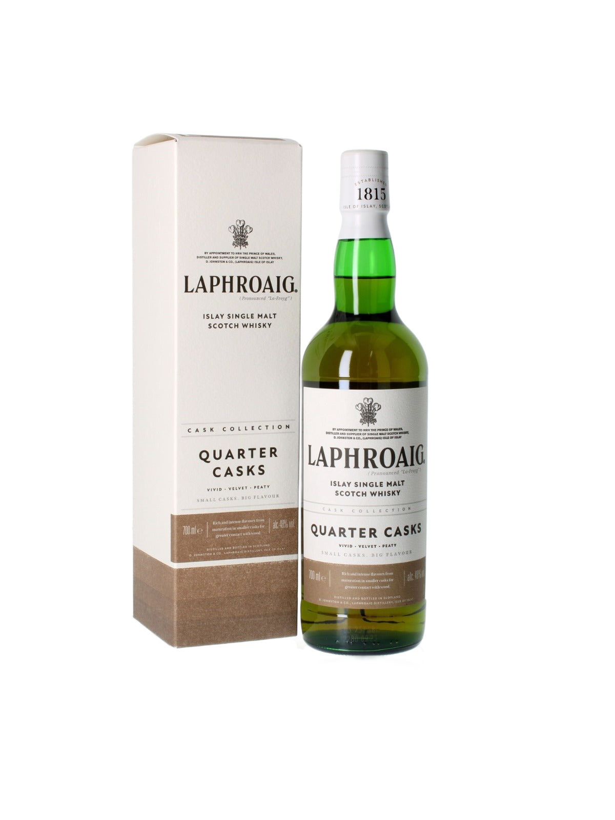 Laphroaig Quarter Cask Single Malt Scotch Whisky - flaska med presentask