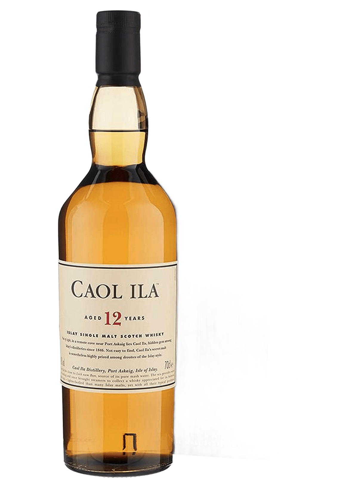 Caol Ila 12 års Single Malt Whisky - flaske