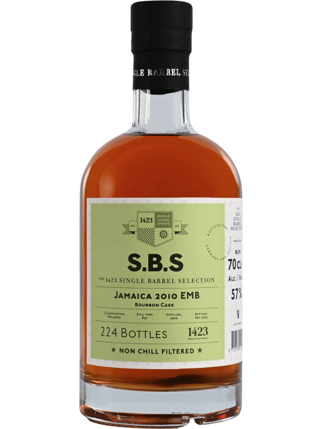 SBS Jamaica 2010 EMB rum (bottled for Germany & Austria) - bottle