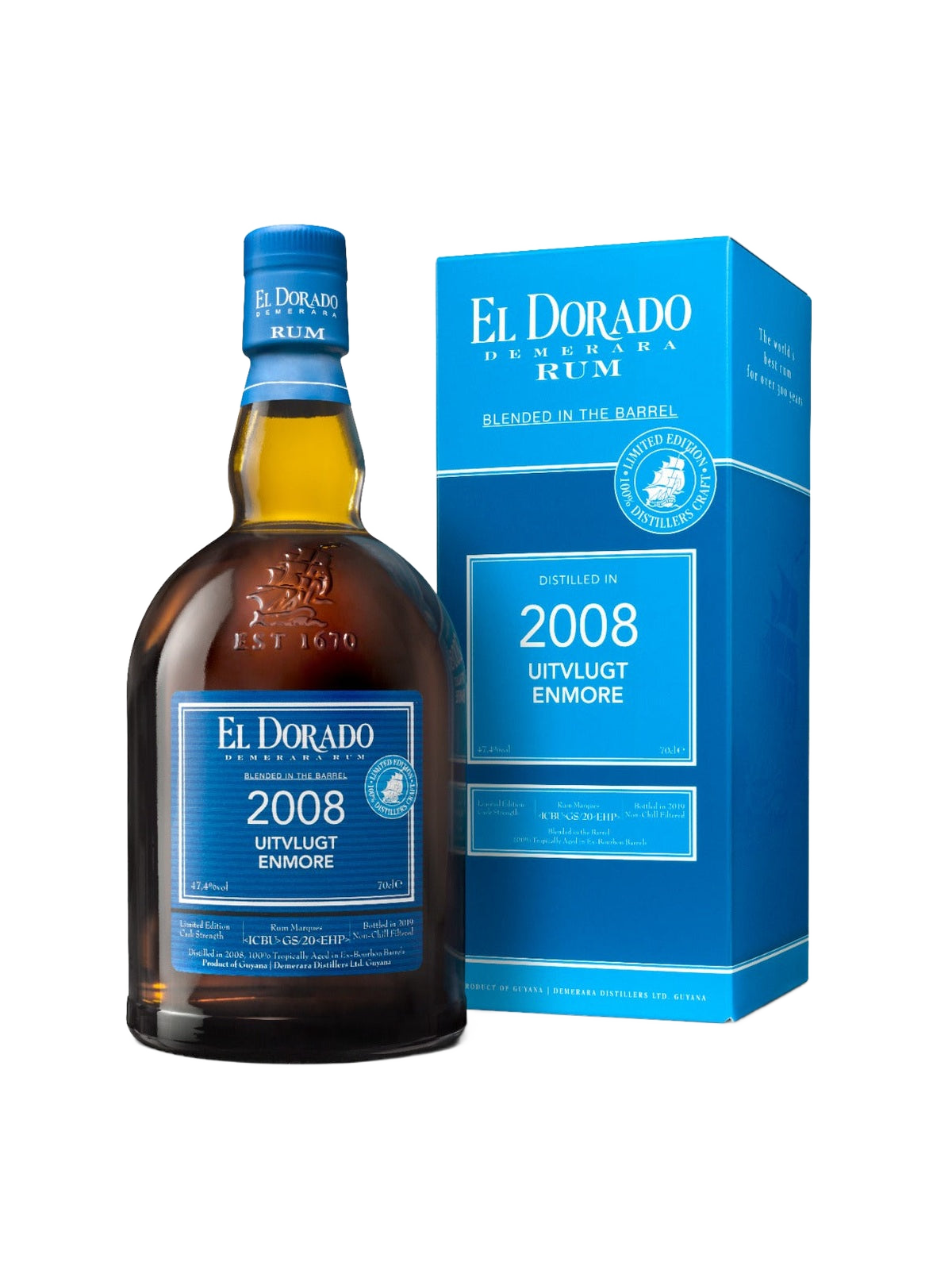 El Dorado 2008 Uitvlugt Enmore Blended in the Barrel Rum - bottle with gift box
