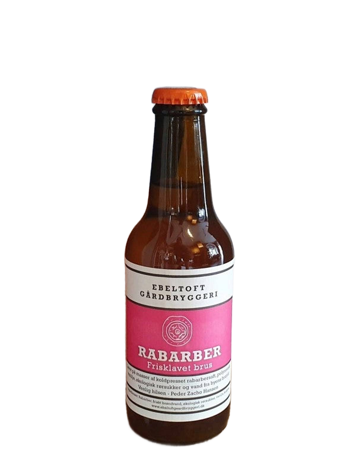 Rabarber - Färskbryggd brus 25 cl läsk från Ebeltoft - flaska