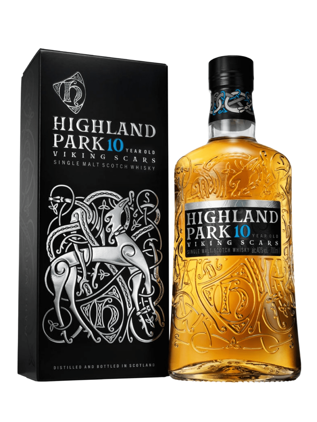 Highland Park Viking Scars 10 Year Old Single Malt Whisky - bottle with gift box