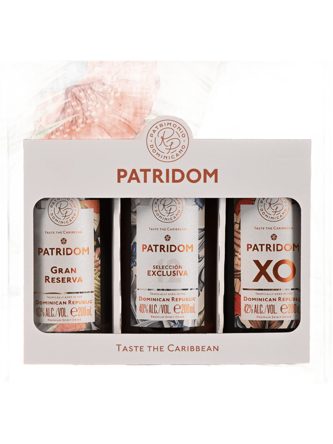 Patridom - gaveæske med tre romflasker på 20 cl