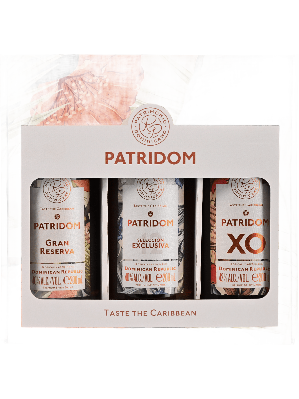 Patridom - gaveæske med tre romflasker på 20 cl