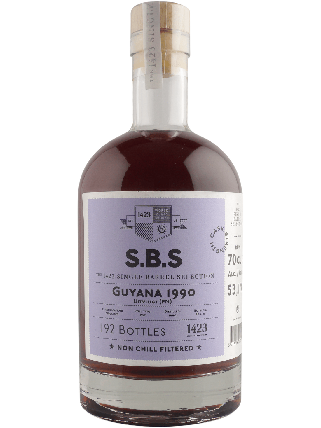 SBS Guyana 1990 Uitvlugt Rum (PM) Rum - bottle