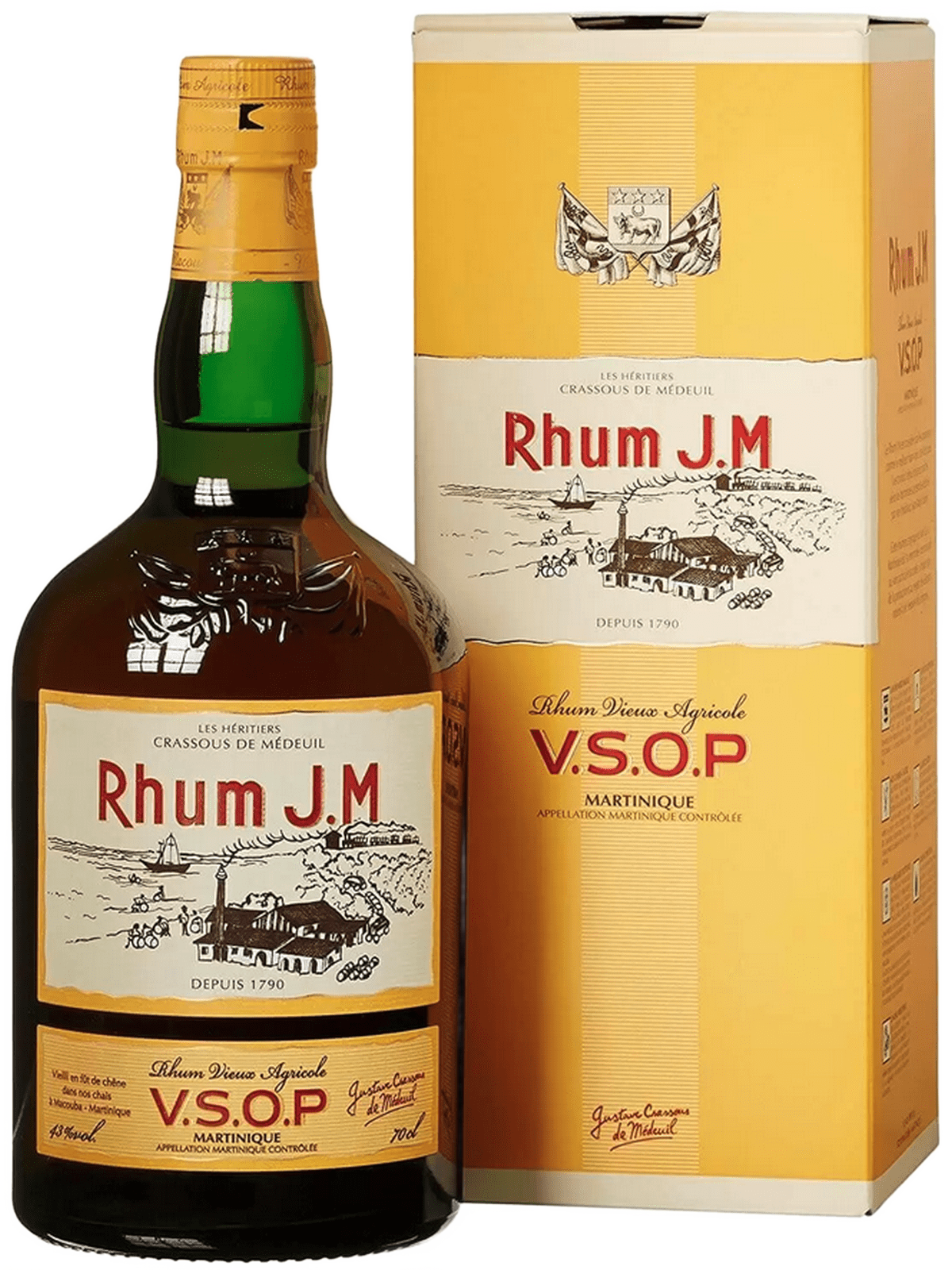 Rhum J.M VSOP Vieux Agricole Rom - flaska med presentask
