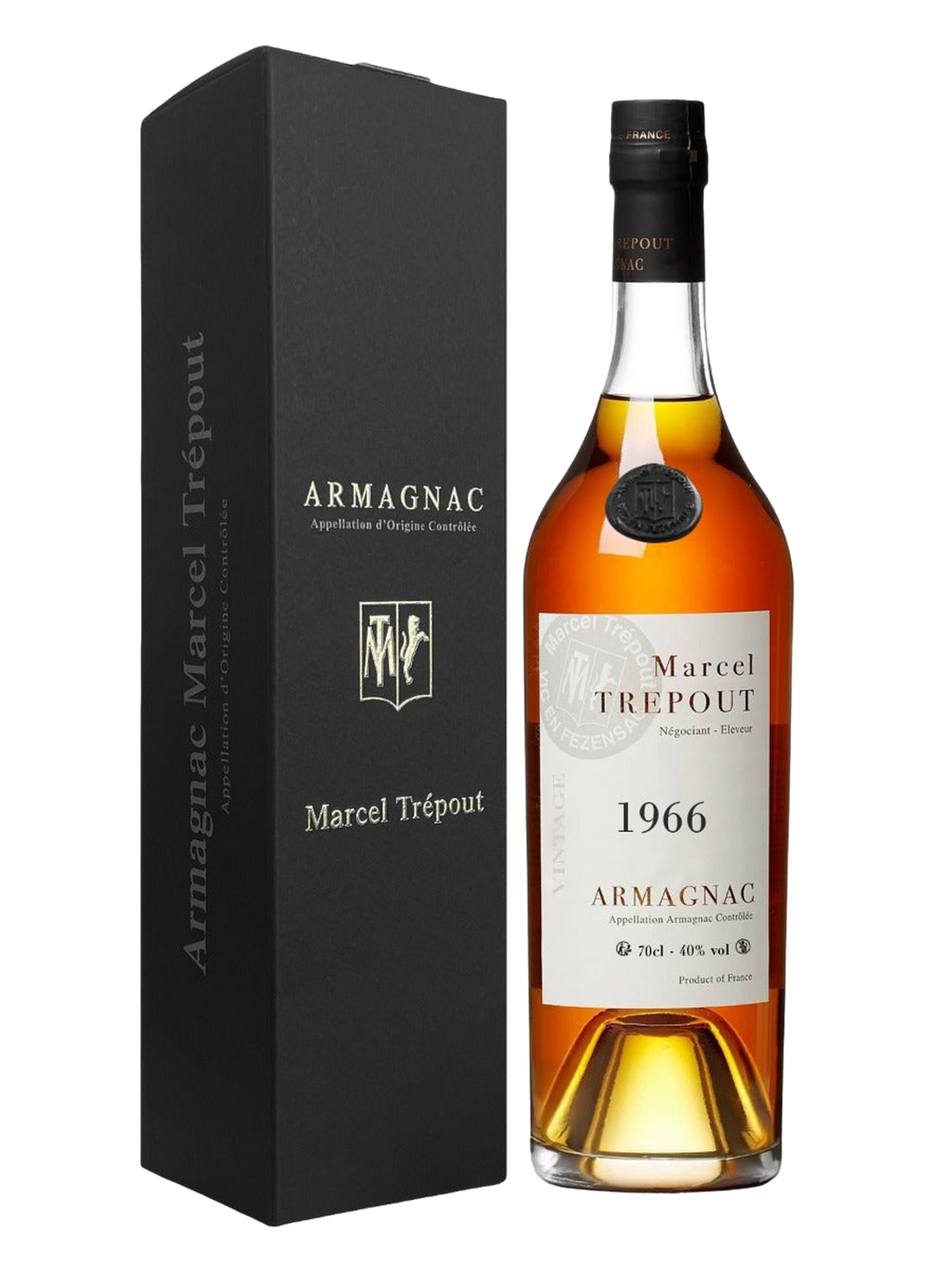 Marcel Trépout Armagnac Vintage 1966 - flaske med gaveæske