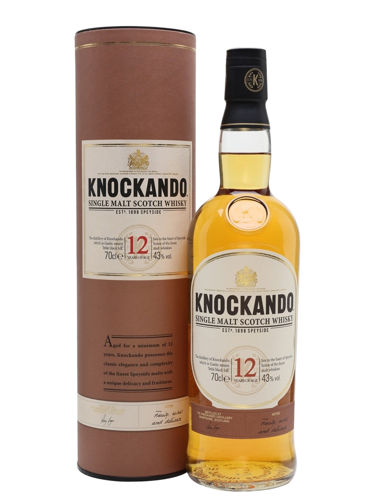 Knockando 12 Year Old Single Malt Whisky - flaska med presentask
