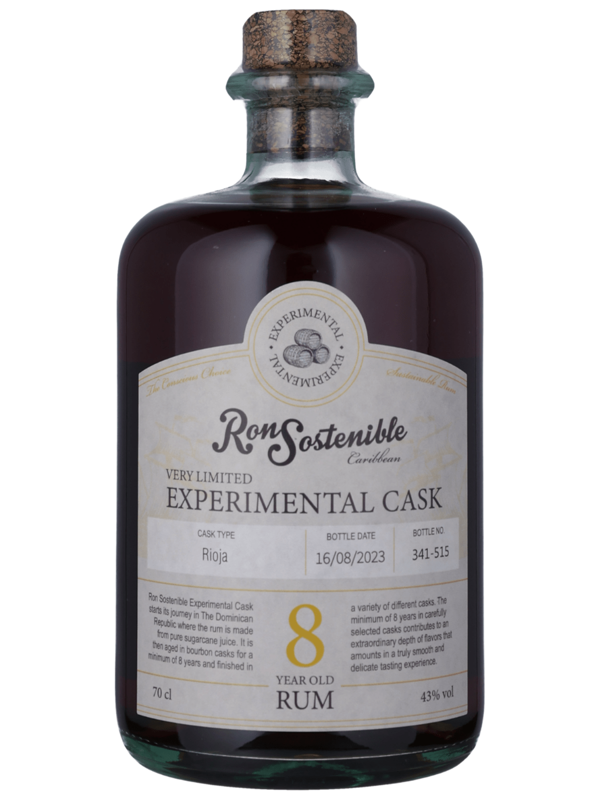 Ron Sostenible Experimental Cask Rioja Rum - bottle