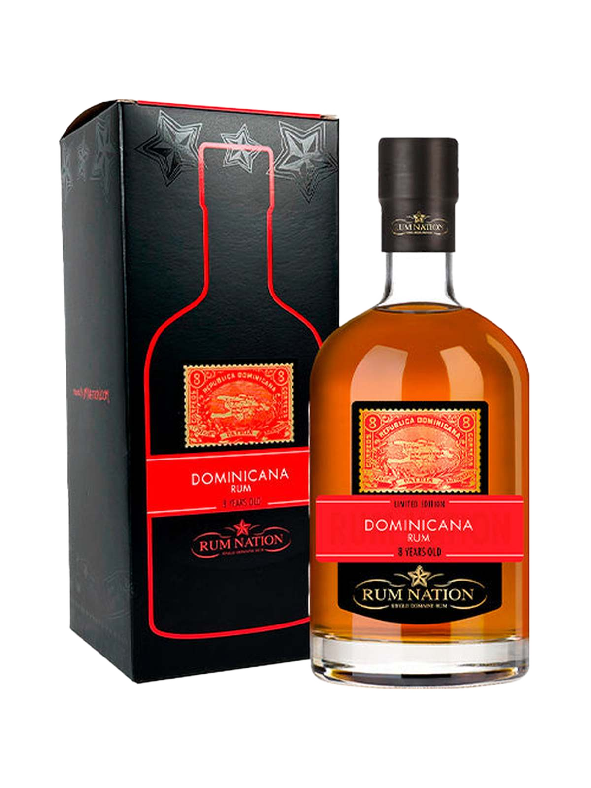 Rum Nation Dominicana 8 år - flaske med gaveæske
