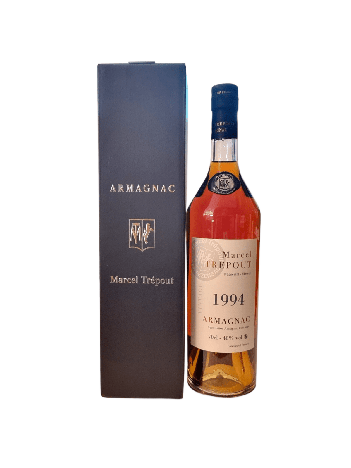 Marcel Trépout Armagnac Vintage 1994 - flaske med gaveæske