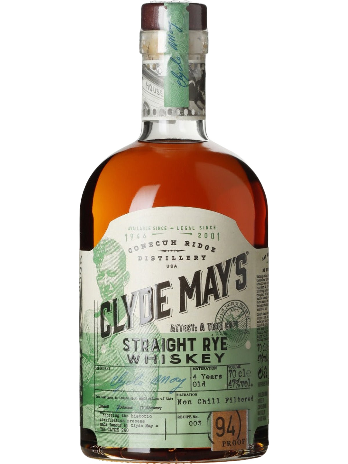 Clyde May's Straight Rye Whiskey - flaske