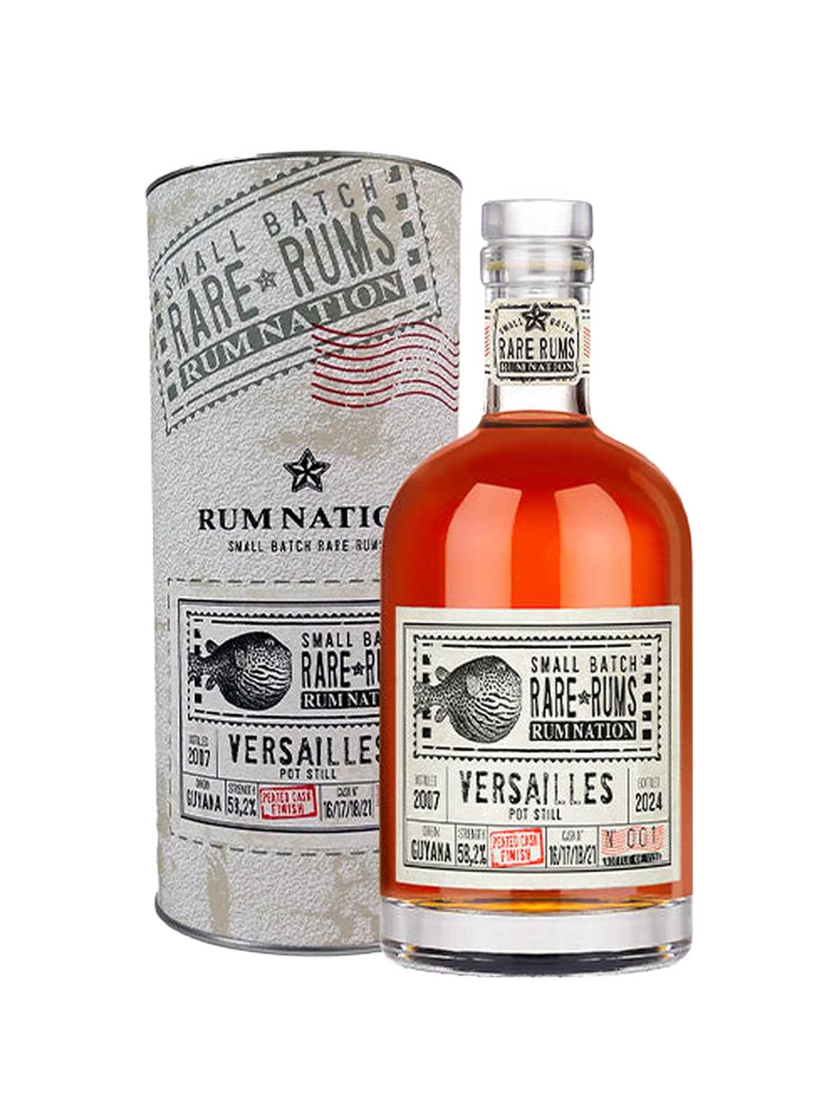Rum Nation Rare Rums Versailles 16 Years Peated Cask Finish - bottle with gift box