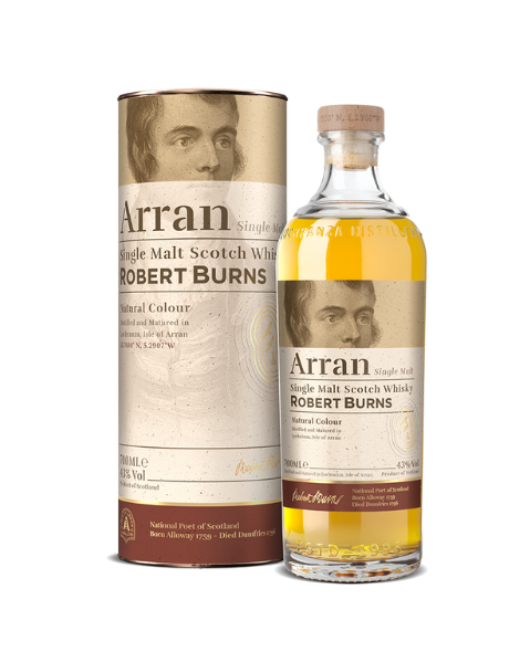 Arran Robert Burns Single Malt Whisky - flaske med gaveæske