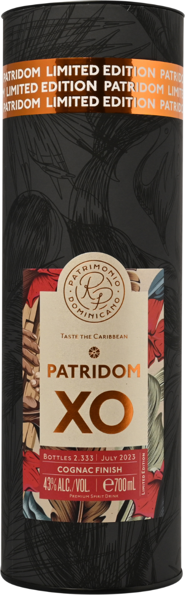 Förpackning till Patridom XO Limited Edition Cognac Cask Finish 2023 utg.